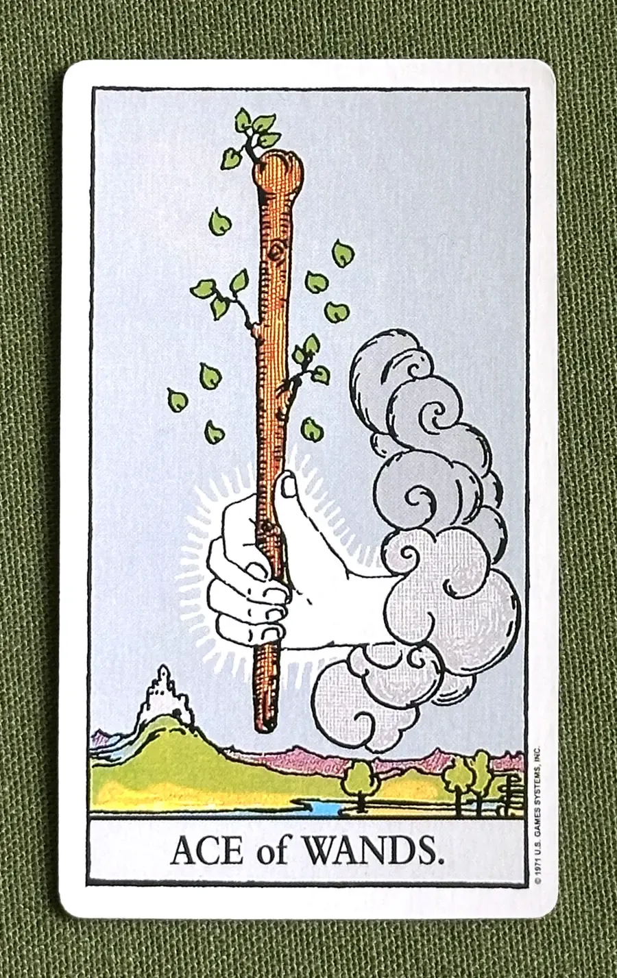 The Arrow Key — Ace of Wands from the Rider–Waite deck