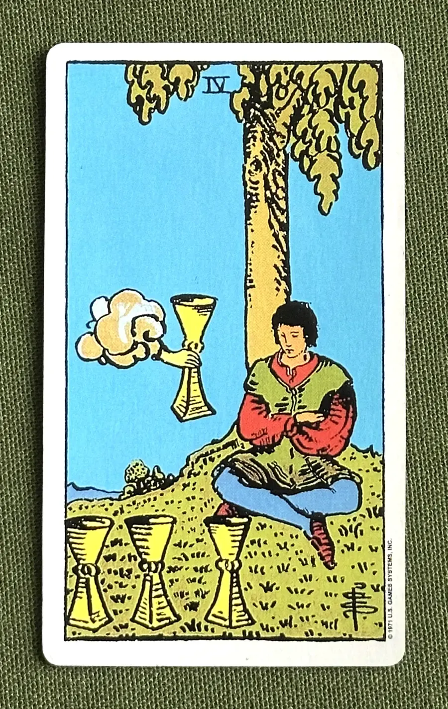 Four of Roses — Four of Cups from the Rider–Waite deck