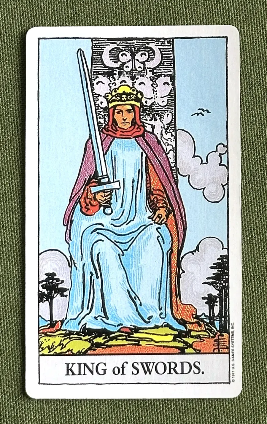 King of Quills — King of Swords from the Rider–Waite deck
