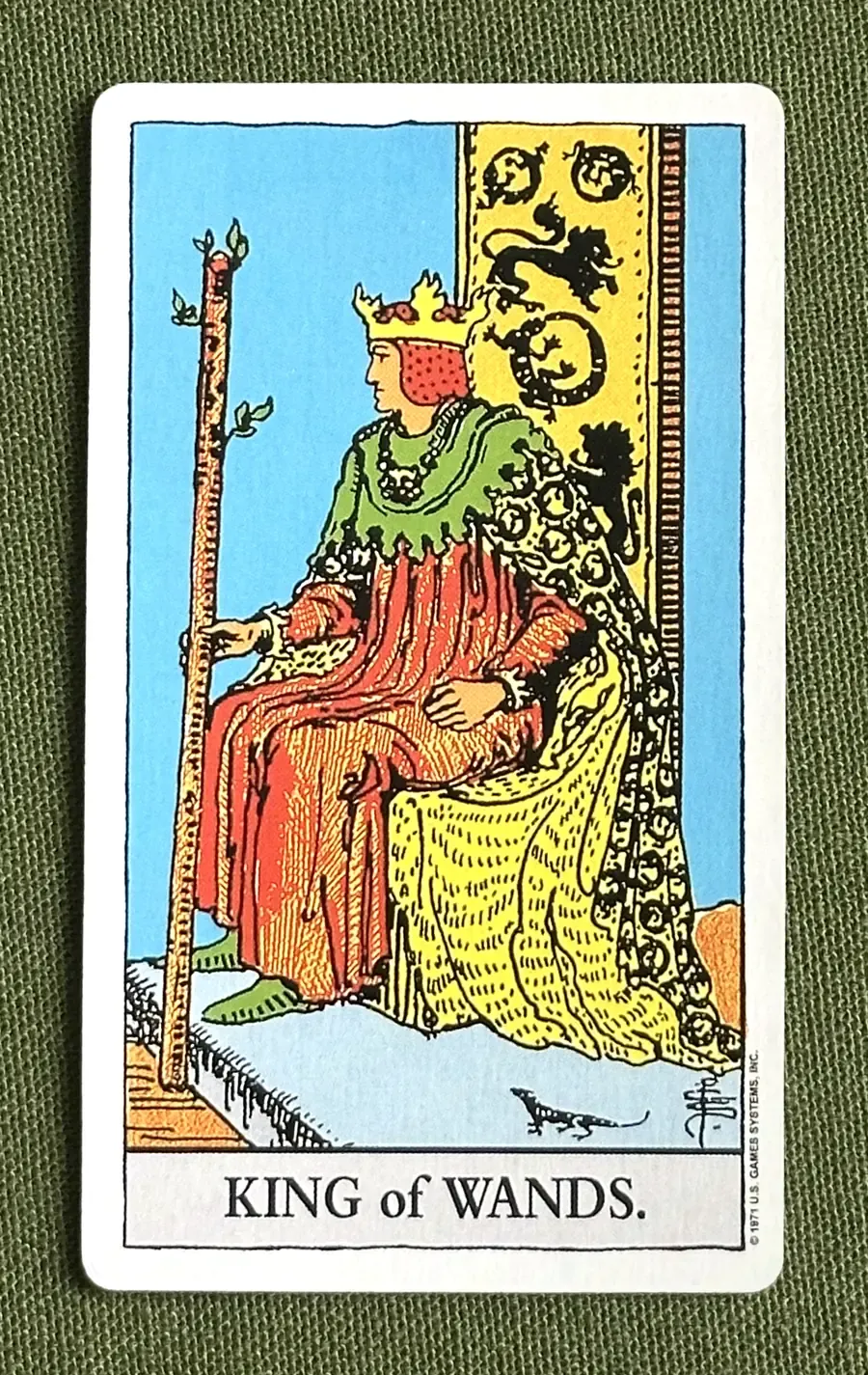 King of Arrows — King of Wands from the Rider–Waite deck