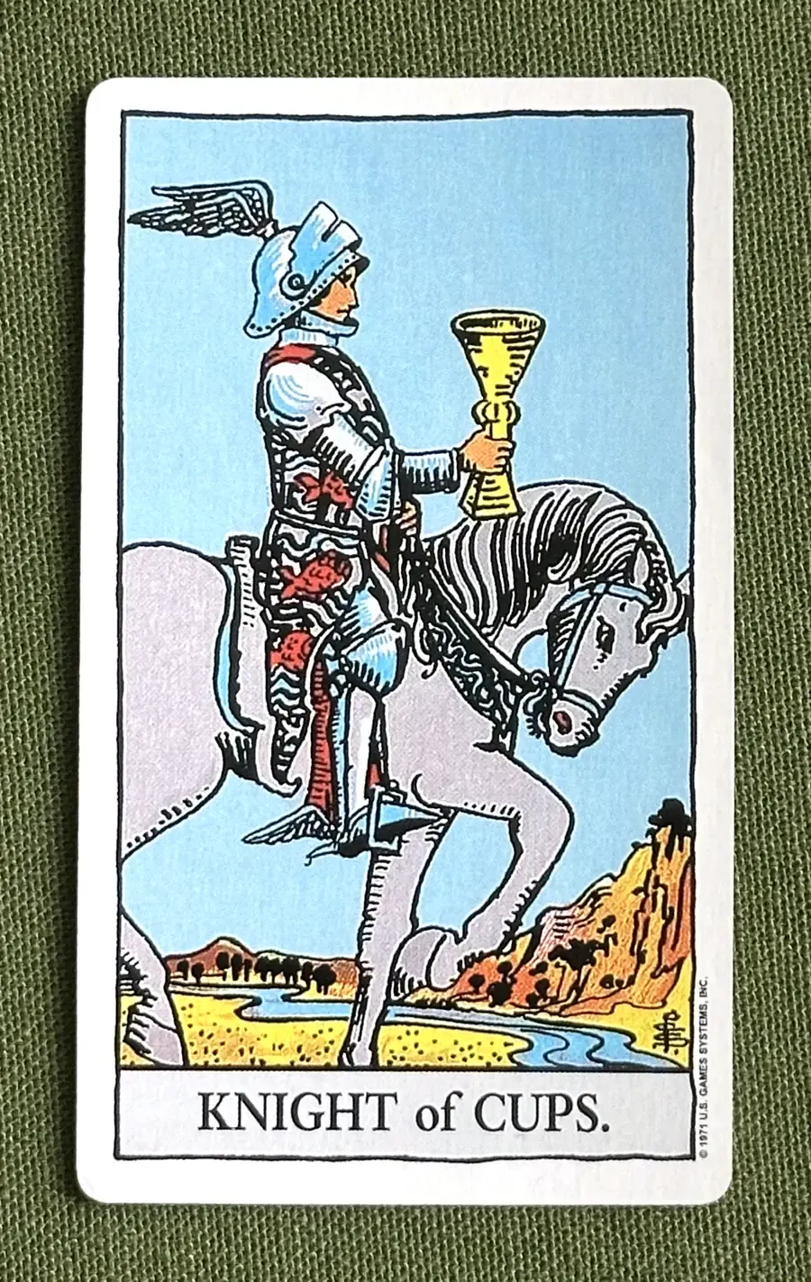 The Bard — Knight of Cups from the Rider–Waite deck