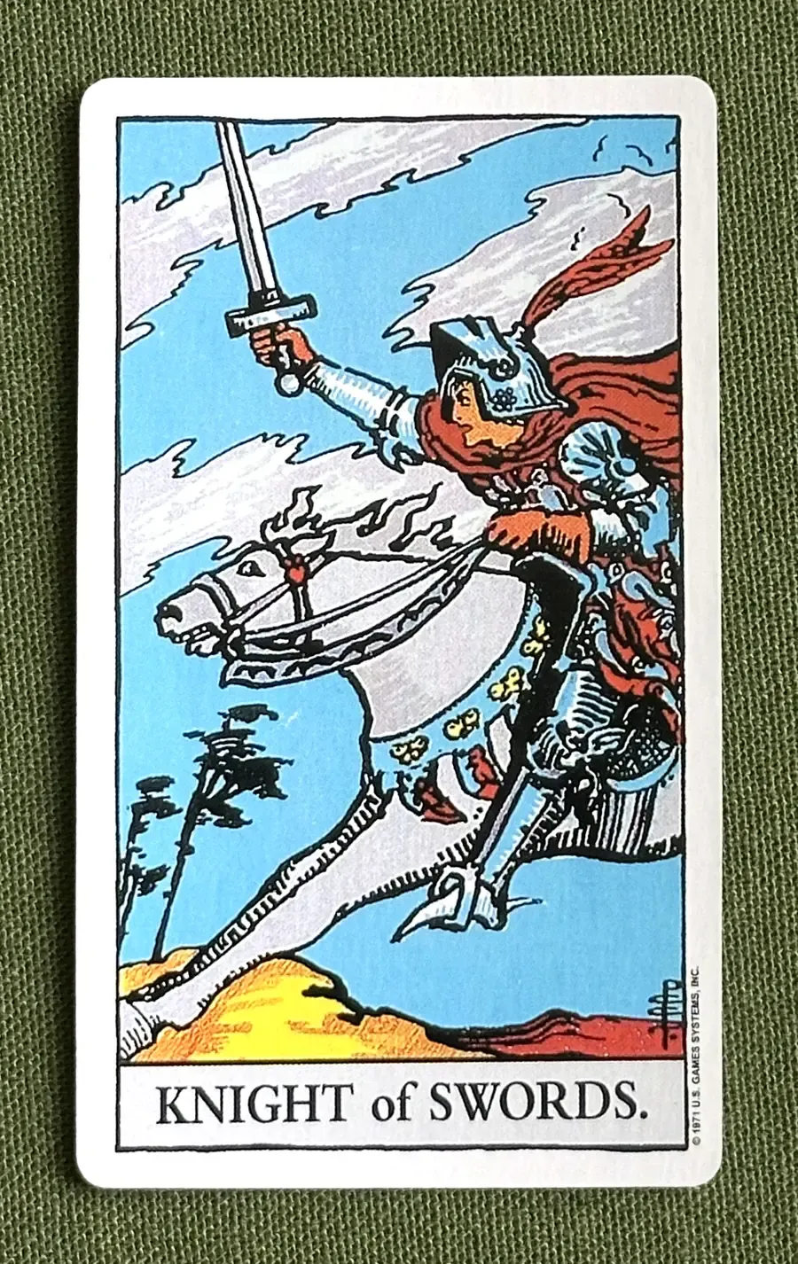 The Alchemist — Knight of Swords from the Rider–Waite deck