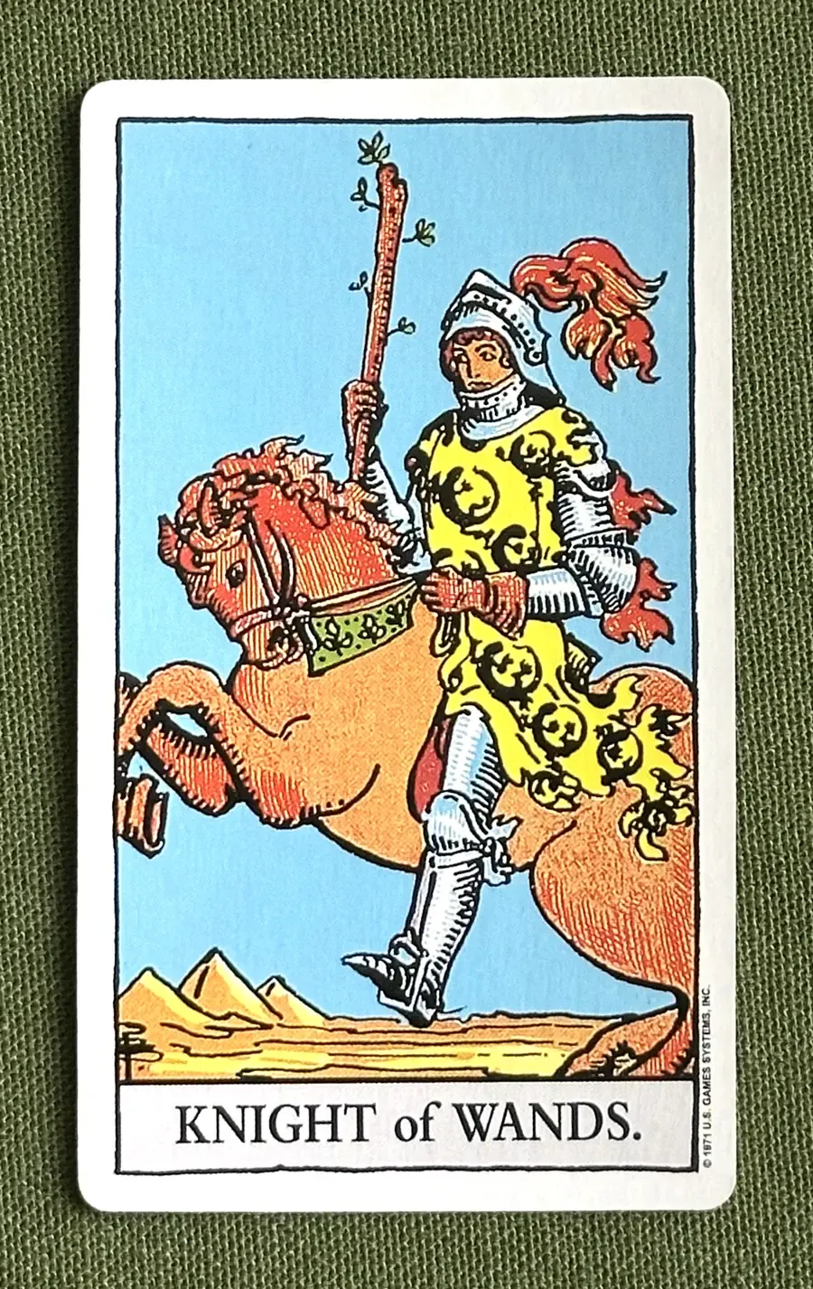 The Archer — Knight of Wands from the Rider–Waite deck