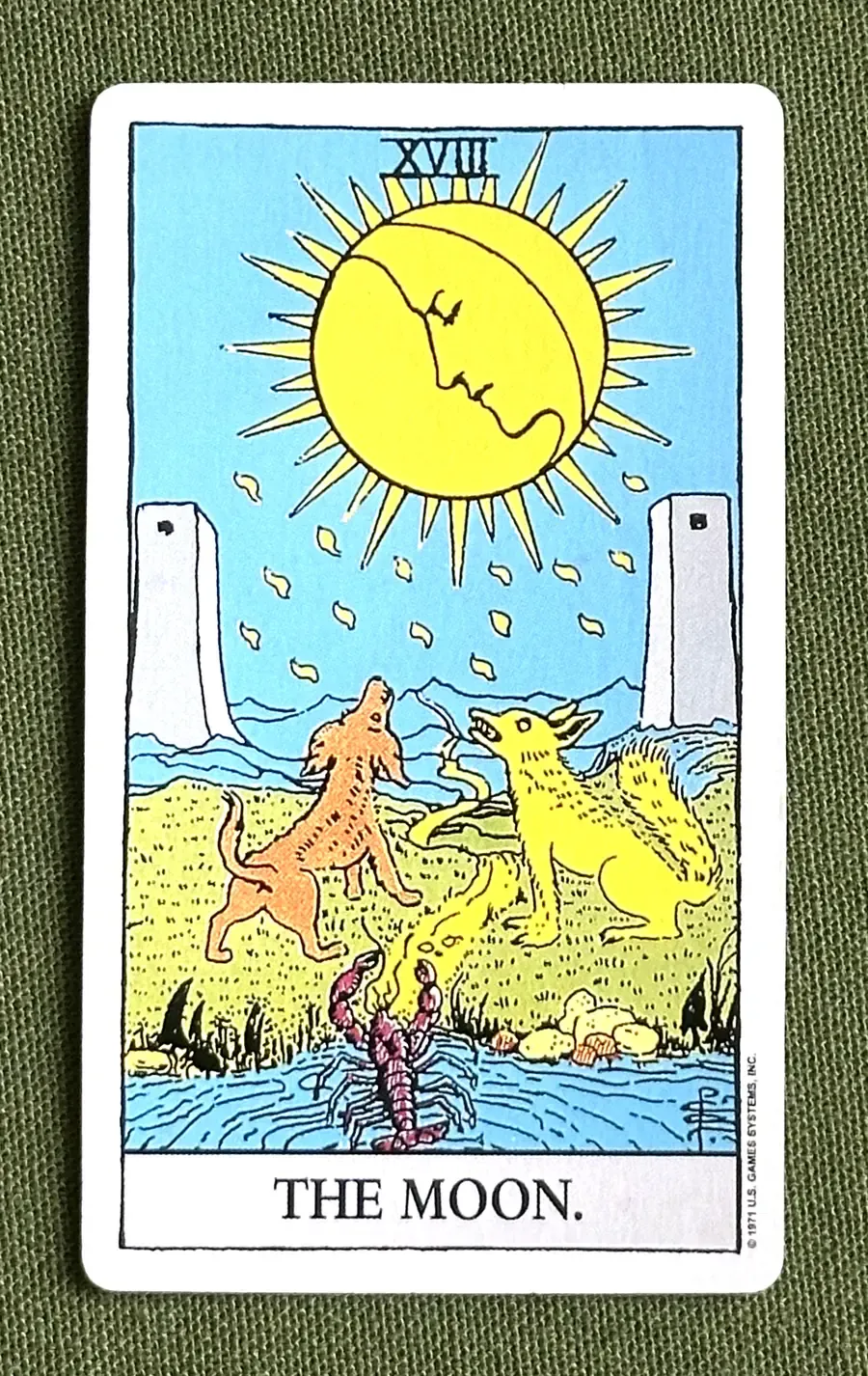 La Lune — The Moon from the Rider–Waite deck