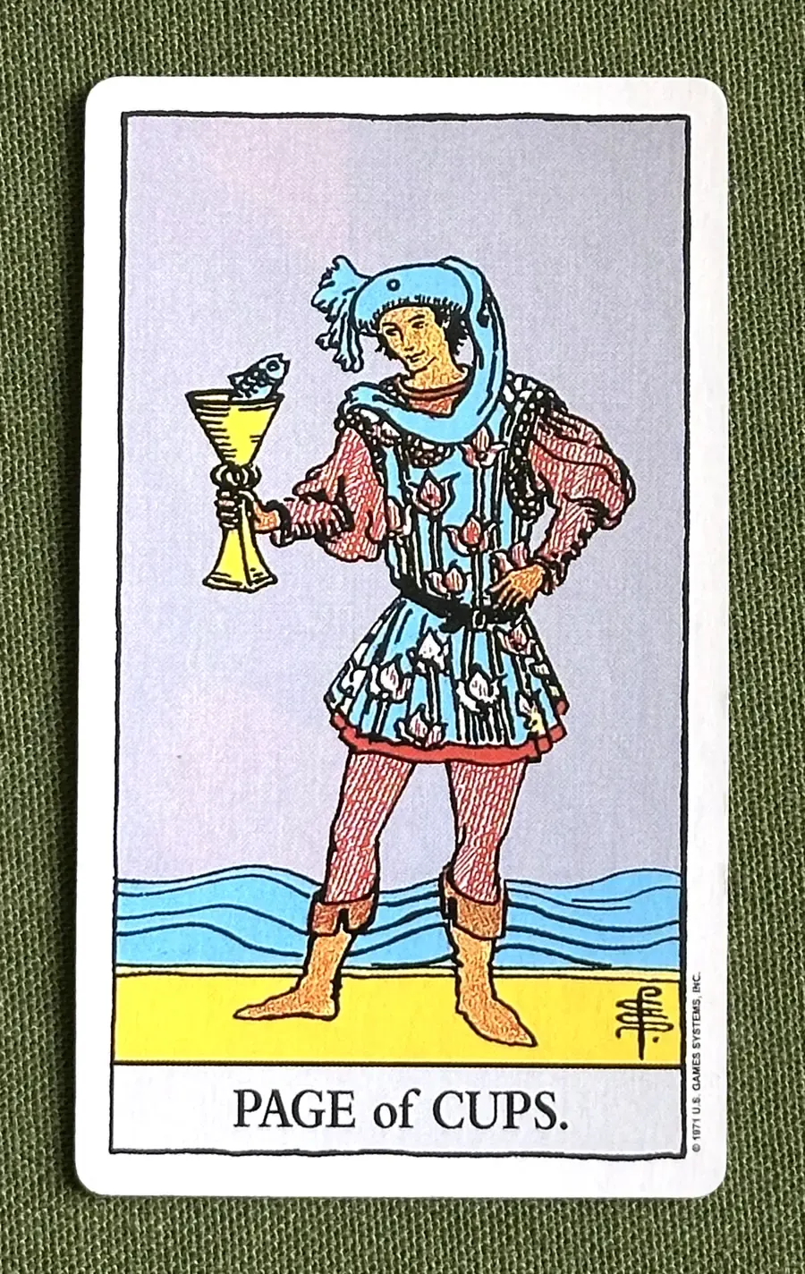 The Muse — Page of Cups from the Rider–Waite deck
