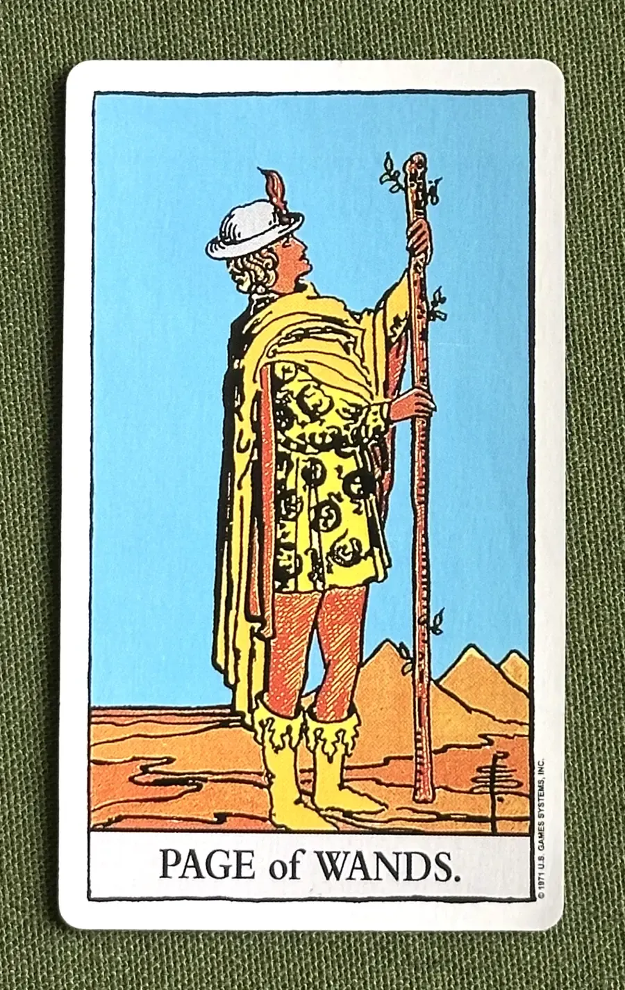 The Messenger — Page of Wands from the Rider–Waite deck
