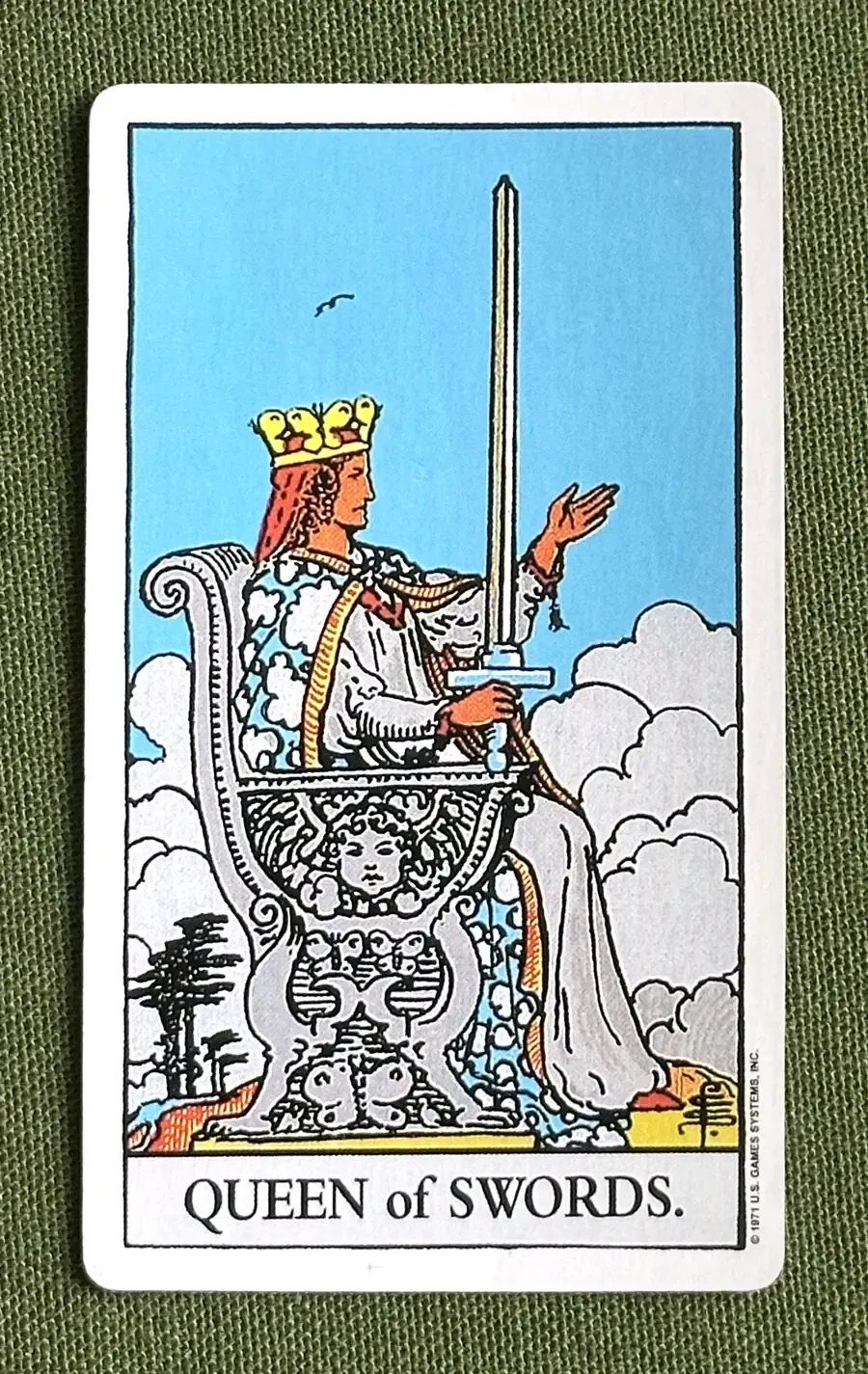 Queen of Quills — Queen of Swords from the Rider–Waite deck