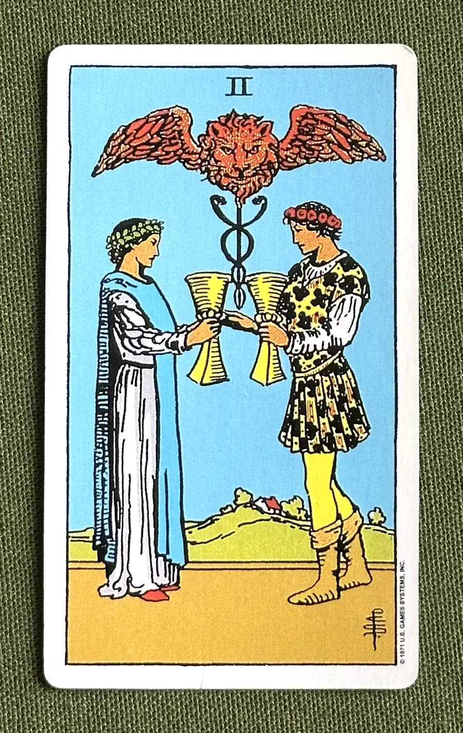Two of Roses — Two of Cups from the Rider–Waite deck